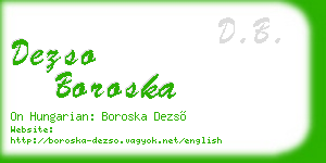 dezso boroska business card